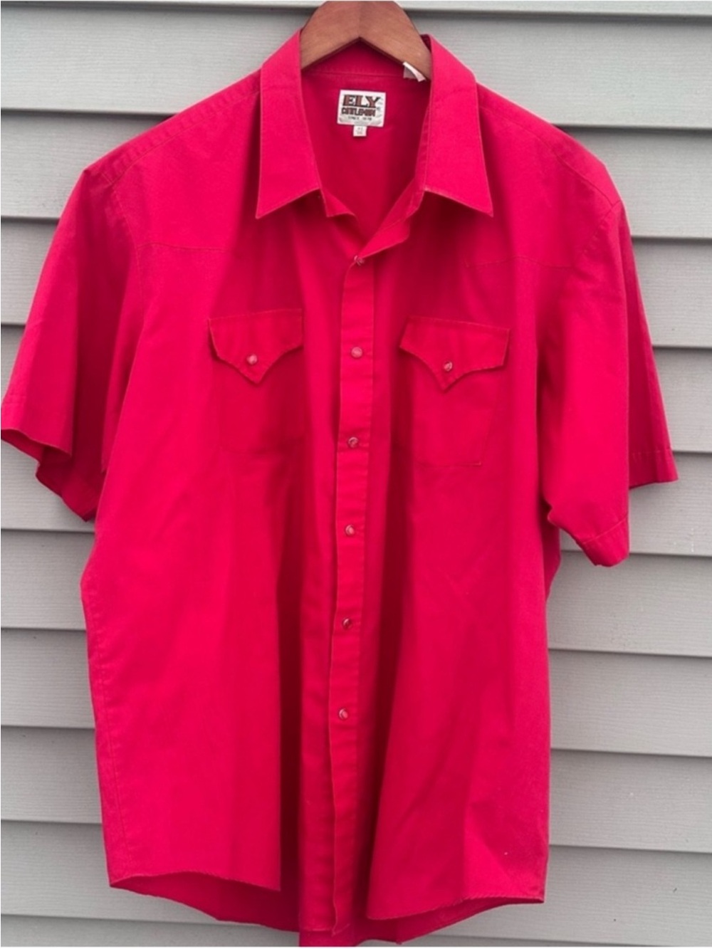 AS IS Vintage red western shirt Pearl snaps men’s XXL